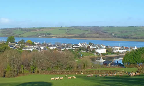 Views over Cargreen village, Cornwall